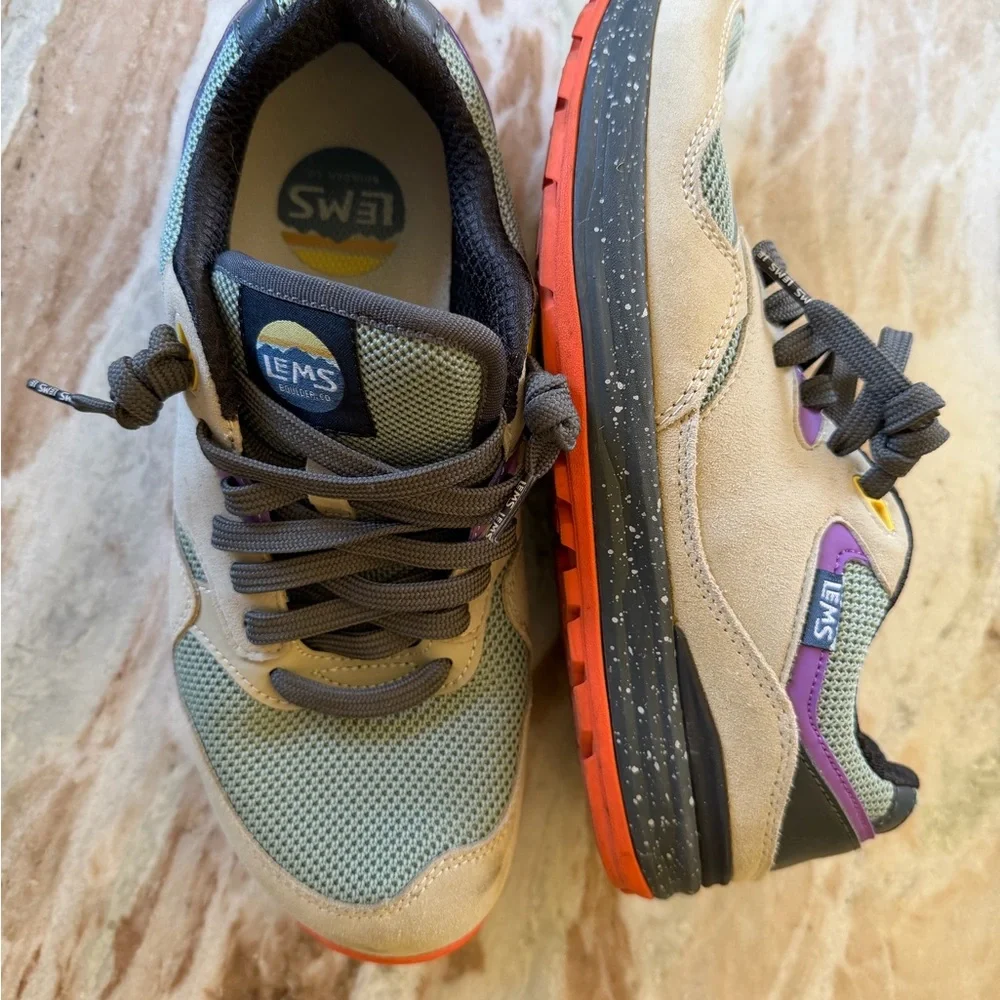 LEMS Women's Athletic Sneakers in Gray, Green & Purple - Picture 2 of 7